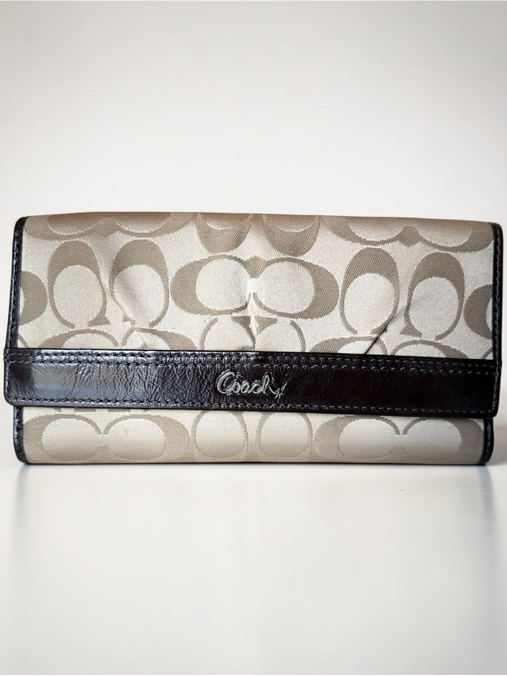 Vintage Y2K era Coach Soho Pleated Signature trifold wallet